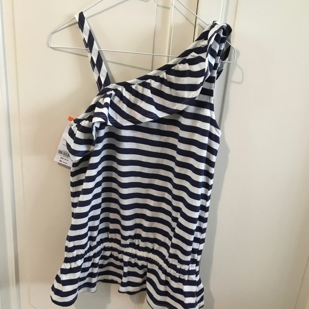 Gymboree girls striped over the shoulder top